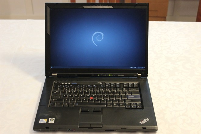 T500 running coreboot and Debian 9